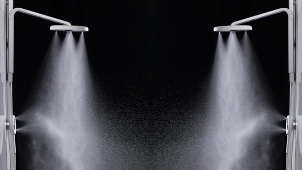 Nebia's shower system uses 70 per cent less water than a standard shower head.