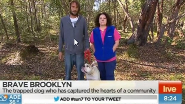 Charles Griffith appeared on Sunrise with his dog Brooklyn.