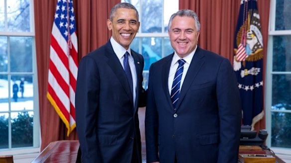Ambassador Joe Hockey with President Barack Obama.