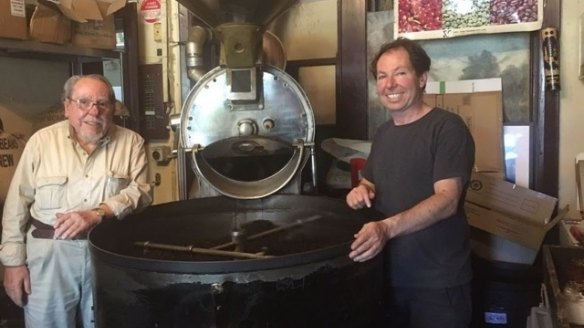 The late Joaquin Hernandez left, with his son, Keno Hernandez, who will continue to roast beans when the cafe closes in September. 