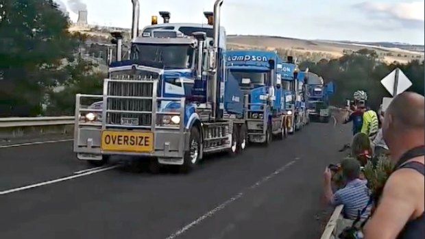 Blake Kistler's video of the generator convoy has been viewed a staggering 800,000 times on Facebook.