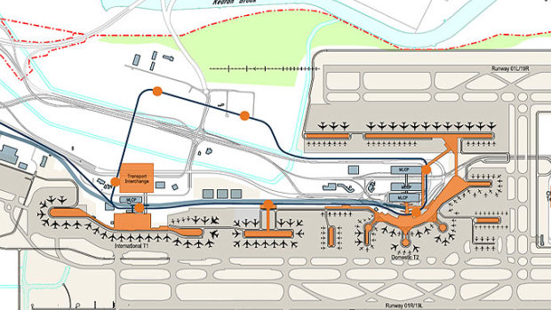 A monorail forms part of Brisbane Airport's master plan.