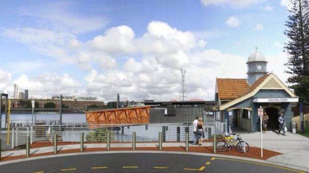 An artist impression of the upgraded Bulimba ferry terminal.