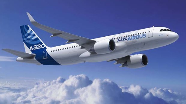 The Airbus A320neo, the plane maker's revamped version of its best-selling aircraft.