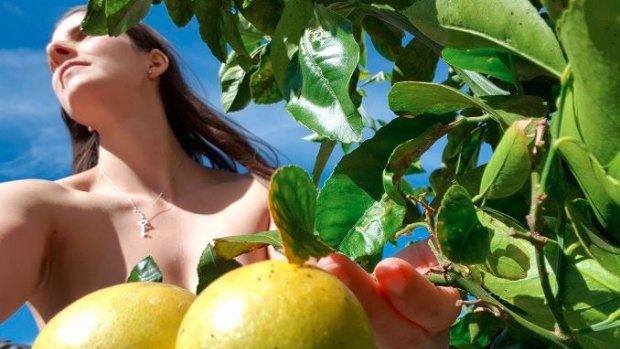 Jessica Harrison took part in her first world naked gardening day.