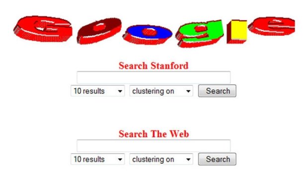 An early version of the Google start page.