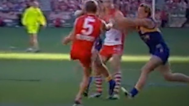 Daniel Chick's infamous smother against the Swans back in 2006 