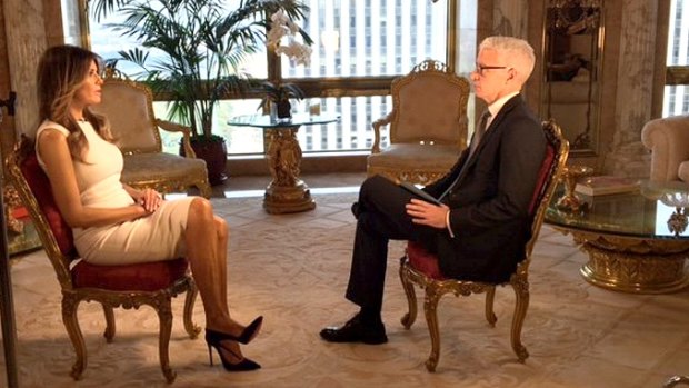 Melania Trump in an interview with CNN's Anderson Cooper.