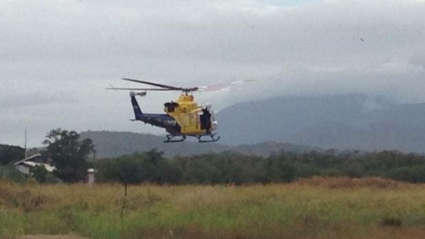 A rescue helicopter searched bushland for the boys.