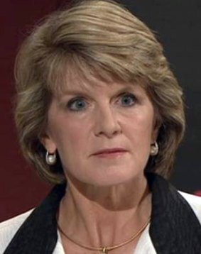 Julie Bishop deploys her infamous death stare during an episode of Q&A.