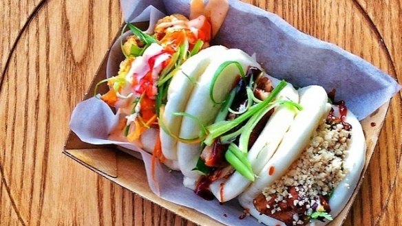 A trio of baos from Bao Stop.