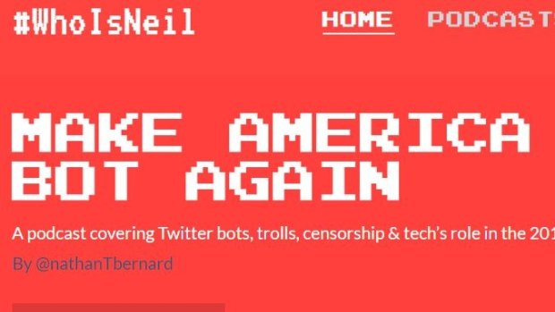 'Who Is Neil', the website of Nathan T Bernard who has tracked the so-called alt-right twitter bots helping Donald Trump.