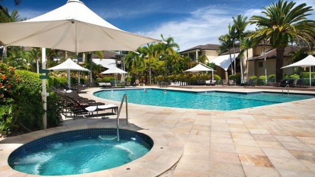 The two pools at the Mercure Gold Coast Resort.