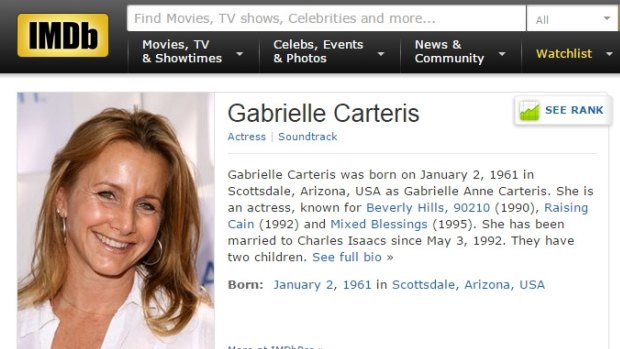 Gabrielle Carteris' Internet Movie Database page. 