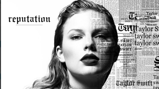 Swift on the cover of her new album, Reputation.