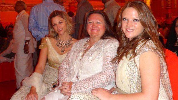 In happier times: Bianca, Gina Rinehart and Ginia Rinehart in 2012.