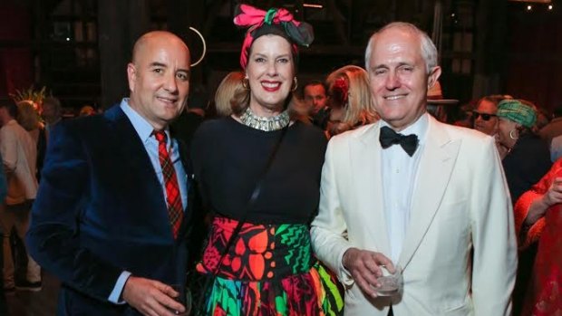 Architect Randal Marsh, Deborah Thomas and Malcolm Turnbull at the Sydney Dance Company's annual Dance Noir party.