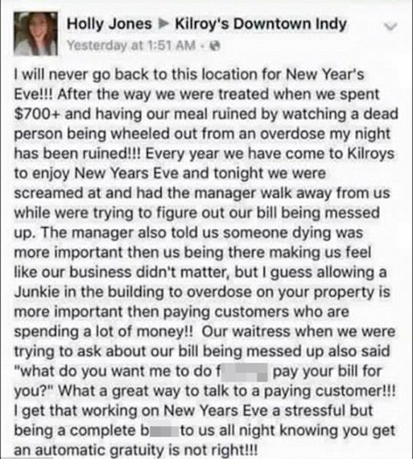 Customer's hateful rant about dying diner goes viral
