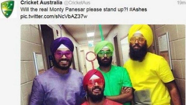 The offending tweet that was deleted by Cricket Australia. 