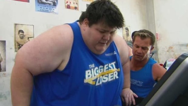 <i>The Biggest Loser</i> contestant Kevin with trainer Shannan.