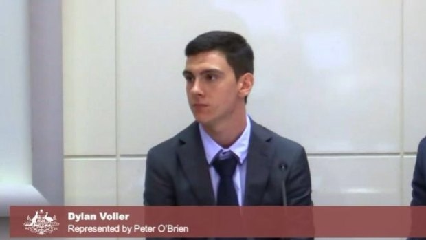 Dylan Voller speaking at the royal commission.. 