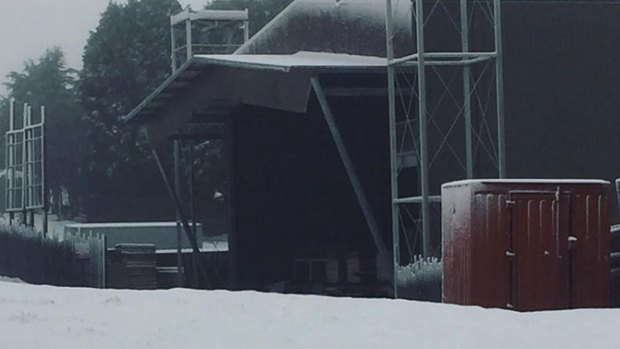 Snow in Lorne, at the site of Falls Festival.