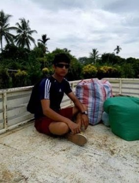 Loghman Sawari, pictured in Lae in February, with all his possessions
