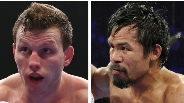 Overlooked: Jeff Horn, left, will not, at this stage, get his change with Manny Pacquiao.