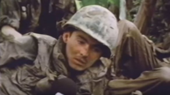 The outcome of the US-led Vietnam War was shaped by television. A soldier is interviewed during combat.