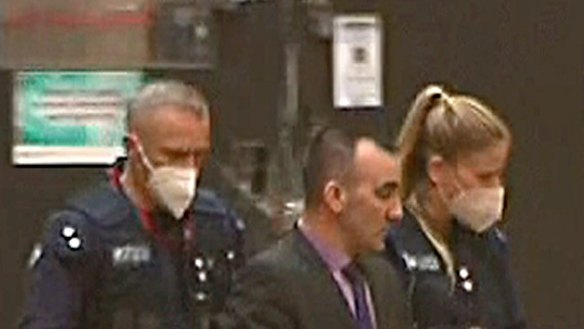 Stills from footage of Jason Roberts leaving court on June 17, 2022.
