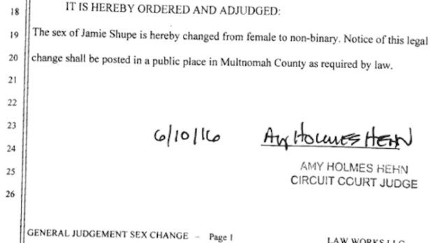 Partial court transcript of the Shupe decision.