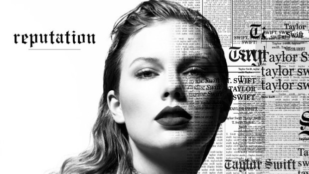 Swift on the cover of her new album, Reputation.