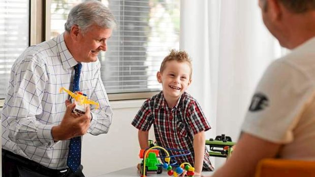 New link found: Professor Alastair MacLennan and patient Matthew Reinertsen, who has cerebral palsy. 