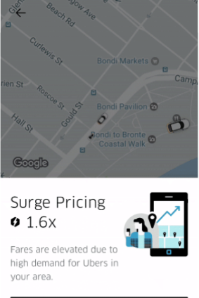 Passengers are warned to check the surge pricing before accepting the fare.