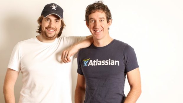 Atlassian co-founders Mike Cannon-Brookes (left) and Scott Farquhar.