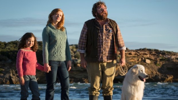 Best young actor winner Coco Jack Gillies (left) with Sarah Snook, Shane Jacobson and Kai the Maremma in 