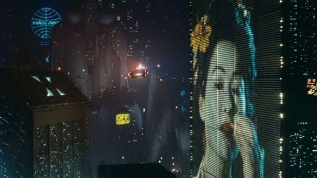 The Pan Am logo in the original <i>Blade Runner</i> film's depiction of 2019. 