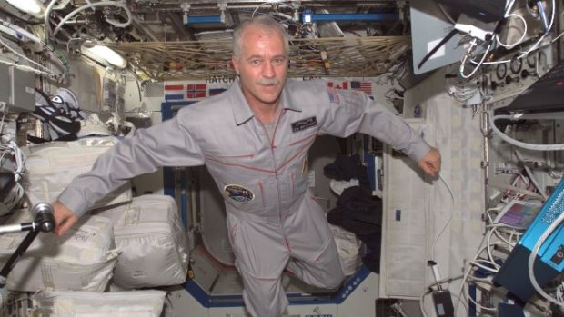 Astronaut John Phillips aboard the International Space Station.