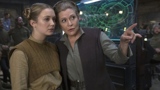 Lourd as Lieutenant Connix alongside her mother in <i>Star Wars: The Force Awakens</i>.
