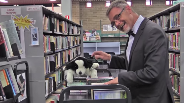 On the wacky side: a Nowra librarian in the video.