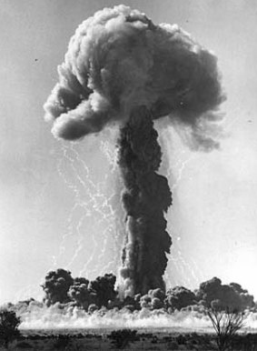 Nuclear testing at Maralinga.