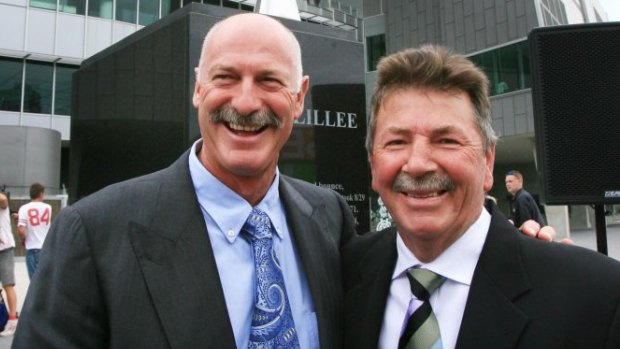 Dennis Lillee with fellow champion WA cricketer Rod Marsh.