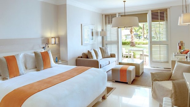 A junior suite at Lux Belle Mare resort, Mauritius.