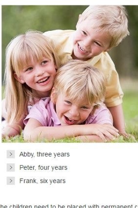 Screenshot of Barnardos Australia adoption website.