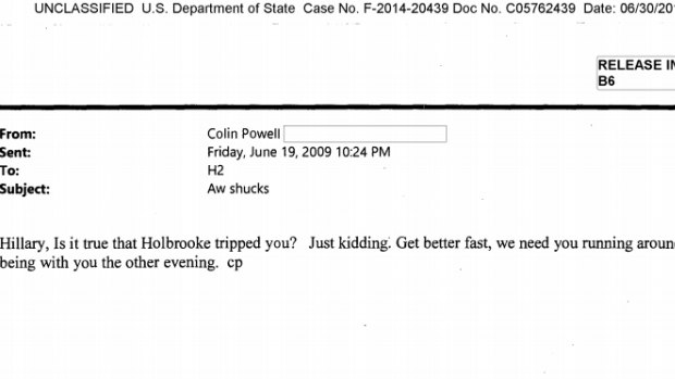 One of the emails released by the State Department.