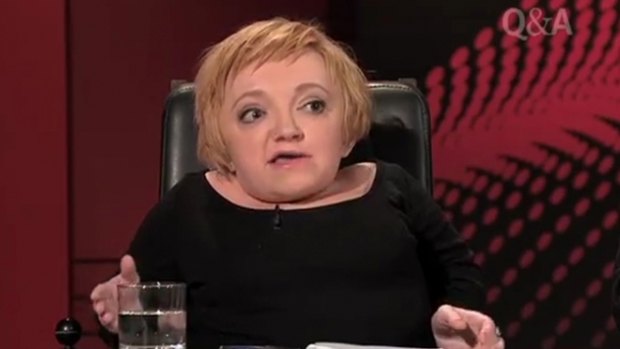 No shrinking violet: Stella Young appears on Q&A in August 2011.