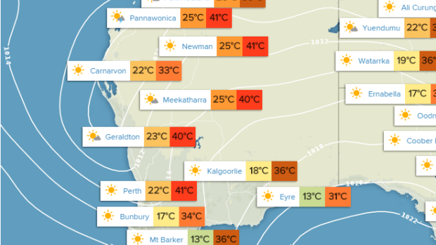 WA weather for Monday December 28