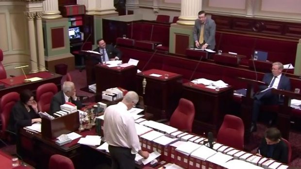 MPs in the upper house debate the euthanasia bill.