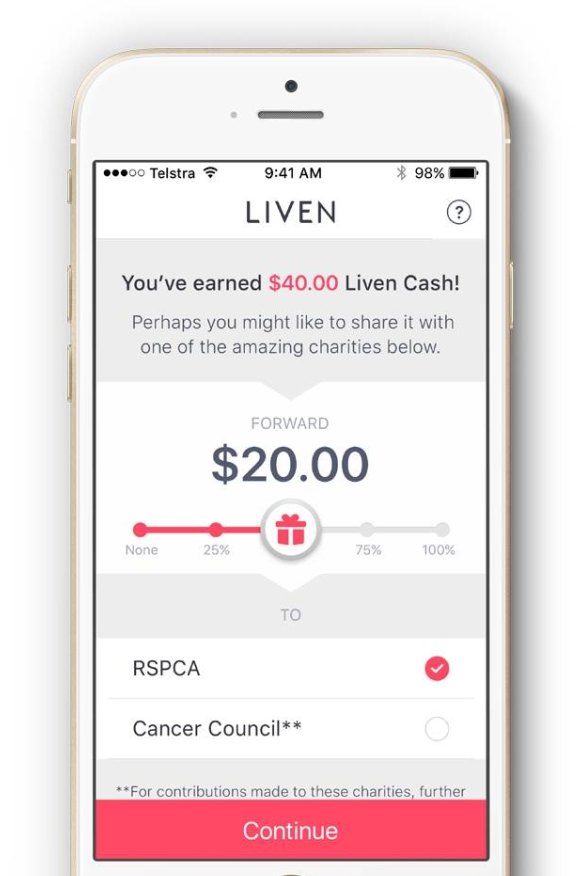 Liven can be used in more than 500 restaurants across Australia.