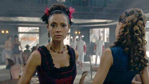 The haz-mats are coming: Maeve Millay (Thandie Newton) is aware of her artificial nature.